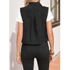 image:imageSidefeel Womens Denim Vest Sleeveless Collared Crop Jean Vest Top Button Down WaistcoatBlack