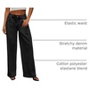 image:imageSidefeel Womens Drawstring Jeans Wide Leg High Waisted Baggy Stretchy Elastic Waist Sweatpant JeansBlack