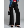 image:imageSidefeel Womens Drawstring Jeans Wide Leg High Waisted Baggy Stretchy Elastic Waist Sweatpant JeansBlack