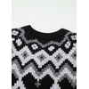 image:imageSidefeel Womens Fair Isle Sweater Long Sleeve Button Up Cardigan with PocketsBlack