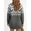 image:imageSidefeel Womens Fair Isle Sweater Long Sleeve Button Up Cardigan with PocketsGray