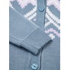 image:imageSidefeel Womens Fair Isle Sweater Long Sleeve Button Up Cardigan with PocketsLight Blue