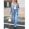 image:imageSidefeel Womens Fair Isle Sweater Long Sleeve Button Up Cardigan with PocketsLight Blue