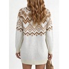 image:imageSidefeel Womens Fair Isle Sweater Long Sleeve Button Up Cardigan with PocketsWhite