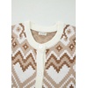 image:imageSidefeel Womens Fair Isle Sweater Long Sleeve Button Up Cardigan with PocketsWhite