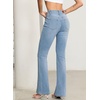 image:imageSidefeel Womens Flare Jeans High Waisted Wide Leg Stretchy Bell Bottom Front Pockets Denim PantsSky Blue