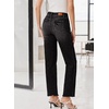 image:imageSidefeel Womens High Waisted Boyfriend Jeans Trendy Ripped Straight Leg Raw Hem Stretchy Ankle Denim PantsBlack
