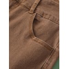 image:imageSidefeel Womens High Waisted Jeans Strechy Fashion Raw Hem Straight Leg Ankle Denim Pants with PocketsBrown