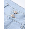 image:imageSidefeel Womens High Waisted Jeans Strechy Fashion Raw Hem Straight Leg Ankle Denim Pants with PocketsL Light Blue