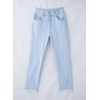image:imageSidefeel Womens High Waisted Jeans Strechy Fashion Raw Hem Straight Leg Ankle Denim Pants with PocketsL Light Blue