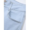image:imageSidefeel Womens High Waisted Jeans Strechy Fashion Raw Hem Straight Leg Ankle Denim Pants with PocketsL Light Blue
