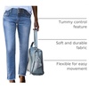 image:imageSidefeel Womens High Waisted Jeans Strechy Fashion Raw Hem Straight Leg Ankle Denim Pants with PocketsMist Blue