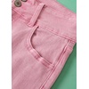 image:imageSidefeel Womens High Waisted Jeans Strechy Fashion Raw Hem Straight Leg Ankle Denim Pants with PocketsPink