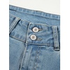 image:imageSidefeel Womens High Waisted Jeans Strechy Fashion Raw Hem Straight Leg Ankle Denim Pants with PocketsReal Teal