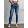 image:imageSidefeel Womens High Waisted Jeans Strechy Fashion Raw Hem Straight Leg Ankle Denim Pants with PocketsSail Blue
