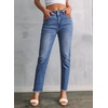 image:imageSidefeel Womens High Waisted Jeans Strechy Fashion Raw Hem Straight Leg Ankle Denim Pants with PocketsSky Blue