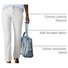image:imageSidefeel Womens High Waisted Jeans Strechy Fashion Raw Hem Straight Leg Ankle Denim Pants with PocketsWhite