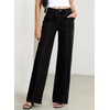 image:imageSidefeel Womens High Waisted Jeans Stretchy Seamed Wide Leg Denim Pants with PocketsBlack