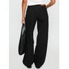 image:imageSidefeel Womens High Waisted Jeans Stretchy Seamed Wide Leg Denim Pants with PocketsBlack