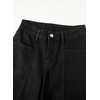 image:imageSidefeel Womens High Waisted Jeans Stretchy Seamed Wide Leg Denim Pants with PocketsBlack