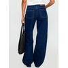 image:imageSidefeel Womens High Waisted Jeans Stretchy Seamed Wide Leg Denim Pants with PocketsBluing