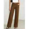 image:imageSidefeel Womens High Waisted Jeans Stretchy Seamed Wide Leg Denim Pants with PocketsBrown