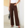 image:imageSidefeel Womens High Waisted Jeans Stretchy Seamed Wide Leg Denim Pants with PocketsChicory Coffee