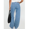 image:imageSidefeel Womens High Waisted Jeans Stretchy Seamed Wide Leg Denim Pants with PocketsIceland Blue