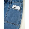 image:imageSidefeel Womens High Waisted Jeans Stretchy Seamed Wide Leg Denim Pants with PocketsLight Blue