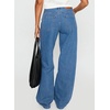 image:imageSidefeel Womens High Waisted Jeans Stretchy Seamed Wide Leg Denim Pants with PocketsLight Blue