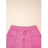 image:imageSidefeel Womens High Waisted Jeans Stretchy Seamed Wide Leg Denim Pants with PocketsRose Red