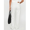image:imageSidefeel Womens High Waisted Jeans Stretchy Seamed Wide Leg Denim Pants with PocketsWhite