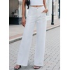 image:imageSidefeel Womens High Waisted Jeans Stretchy Seamed Wide Leg Denim Pants with PocketsWhite