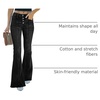 image:imageSidefeel Womens High Waisted Jeans Wide Leg Button Fly Bell Bottoms Flared Zimbaplatinum Denim PantsAblack