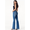 image:imageSidefeel Womens High Waisted Jeans Wide Leg Button Fly Bell Bottoms Flared Zimbaplatinum Denim PantsAblue
