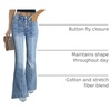 image:imageSidefeel Womens High Waisted Jeans Wide Leg Button Fly Bell Bottoms Flared Zimbaplatinum Denim PantsAsky Blue