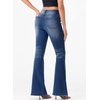 image:imageSidefeel Womens High Waisted Jeans Wide Leg Button Fly Bell Bottoms Flared Zimbaplatinum Denim PantsBluing