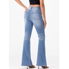 image:imageSidefeel Womens High Waisted Jeans Wide Leg Button Fly Bell Bottoms Flared Zimbaplatinum Denim PantsMist Blue