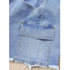 image:imageSidefeel Womens Jean Cargo Shorts High Waisted Stretchy Trendy Raw Hem Denim Shorts with PocketsLight Blue
