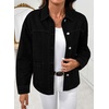 image:imageSidefeel Womens Jean Jacket Casual Long Sleeve Button Down Oversized Boyfriend Trendy Denim Jacket CoatBlack