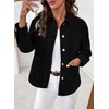 image:imageSidefeel Womens Jean Jacket Casual Long Sleeve Button Down Oversized Boyfriend Trendy Denim Jacket CoatBlack