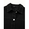 image:imageSidefeel Womens Jean Jacket Casual Long Sleeve Button Down Oversized Boyfriend Trendy Denim Jacket CoatBlack