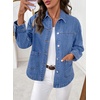 image:imageSidefeel Womens Jean Jacket Casual Long Sleeve Button Down Oversized Boyfriend Trendy Denim Jacket CoatLight Blue