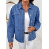 image:imageSidefeel Womens Jean Jacket Casual Long Sleeve Button Down Oversized Boyfriend Trendy Denim Jacket CoatLight Blue