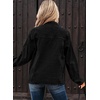 image:imageSidefeel Womens Jean Jacket Long Sleeve Button Down Ruffled Denim Jacket ShacketBlack