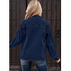 image:imageSidefeel Womens Jean Jacket Long Sleeve Button Down Ruffled Denim Jacket ShacketBluing