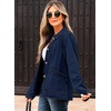 image:imageSidefeel Womens Jean Jacket Long Sleeve Button Down Ruffled Denim Jacket ShacketBluing