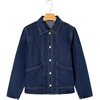 image:imageSidefeel Womens Jean Jacket Long Sleeve Button Down Ruffled Denim Jacket ShacketBluing