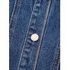 image:imageSidefeel Womens Jean Jacket Long Sleeve Button Down Ruffled Denim Jacket ShacketDark Blue