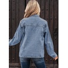 image:imageSidefeel Womens Jean Jacket Long Sleeve Button Down Ruffled Denim Jacket ShacketIceland Blue